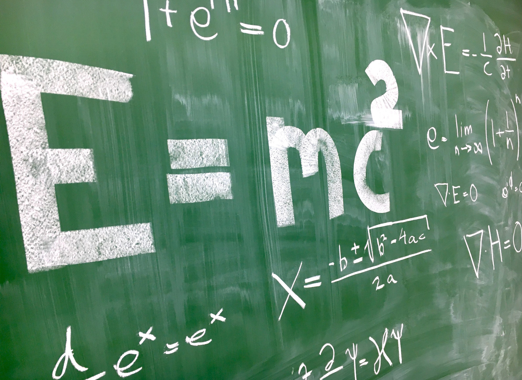 Physics laws on the blackboard