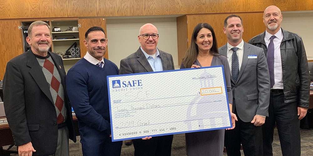 Left to Right: Bob Romness (Sierra College Board of Trustees, President), Jay Blake (Sierra College Veterans Success Center), Willy Duncan (Sierra College Superintendent/President), and from SAFE Credit Union, Amanda Merz, Casey Jenkins, and Steve Raymond.