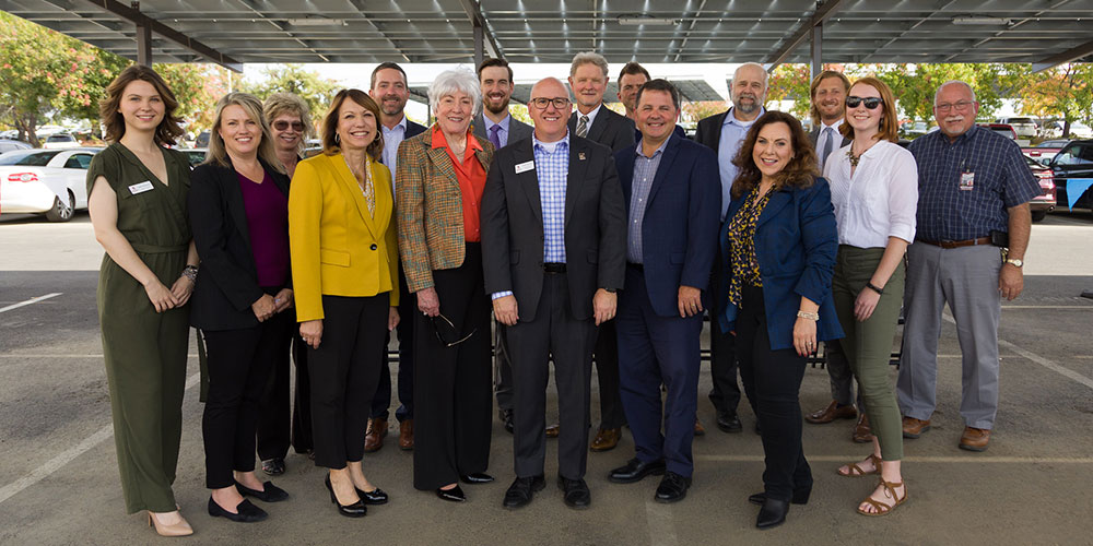 Sierra College cut the ribbon on a new solar installation with the help of the Board of Trustees