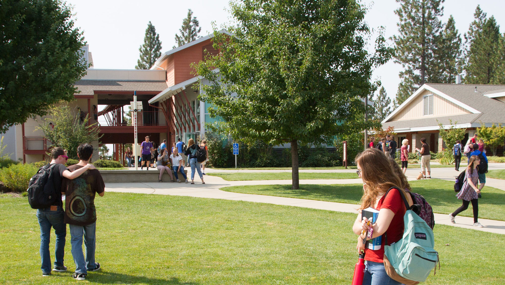Busy outdoor area at the Sierra College NCC campus