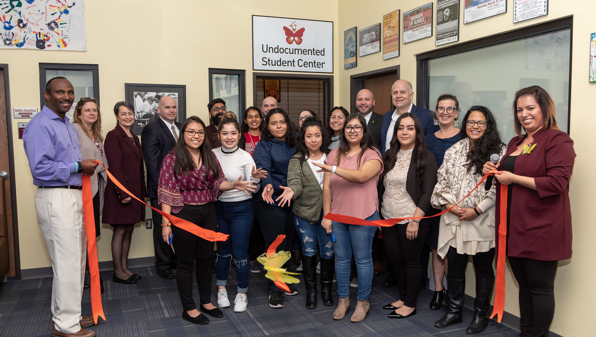 Ribbon cutting ceremony at the opening of the Undocumented Student Center at Sierra College