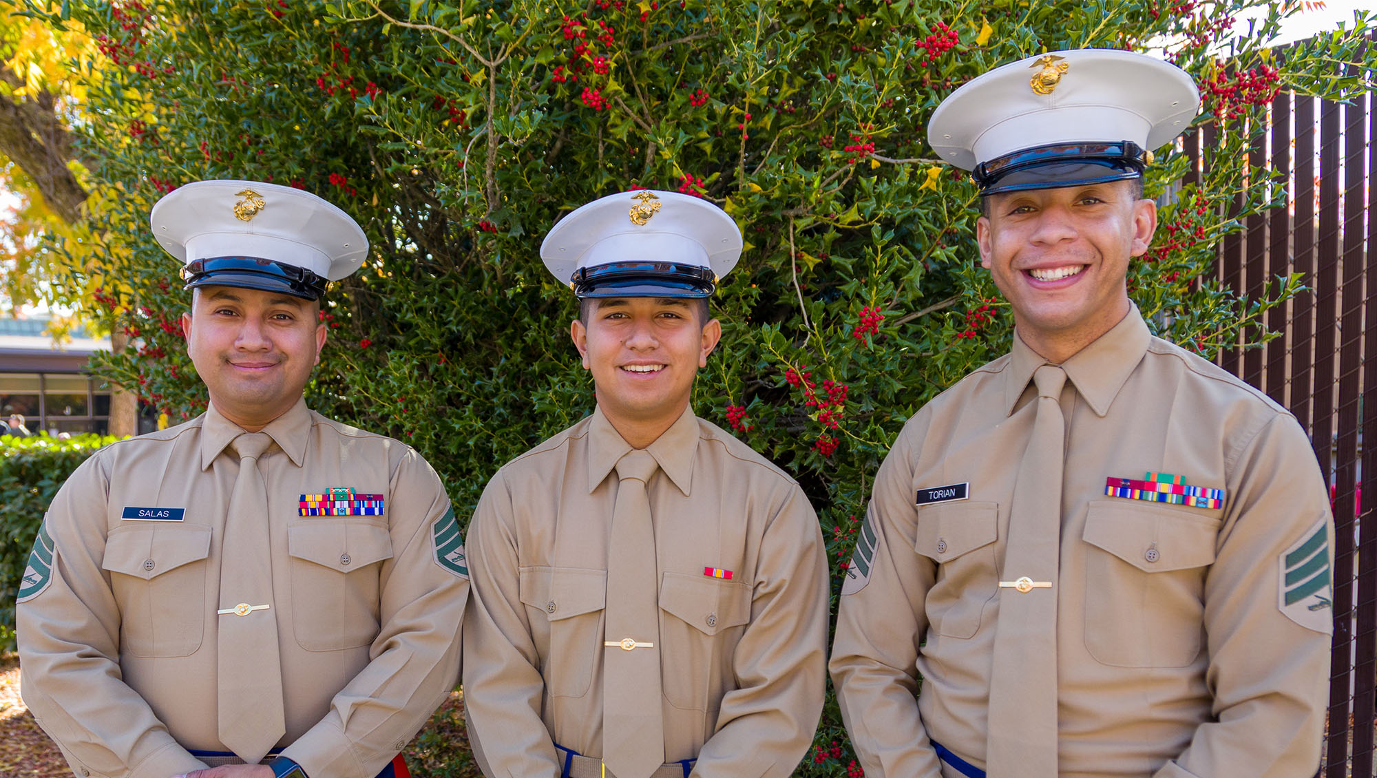 Three male active service members