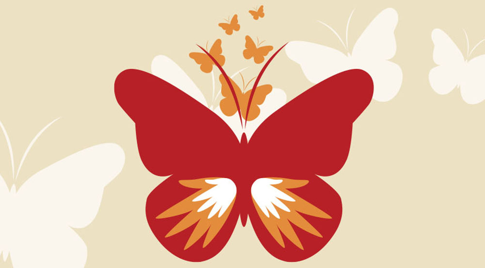 Undocumented Student Center logo featuring butterfly